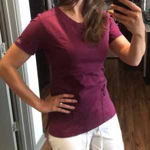 Maroon scrub top